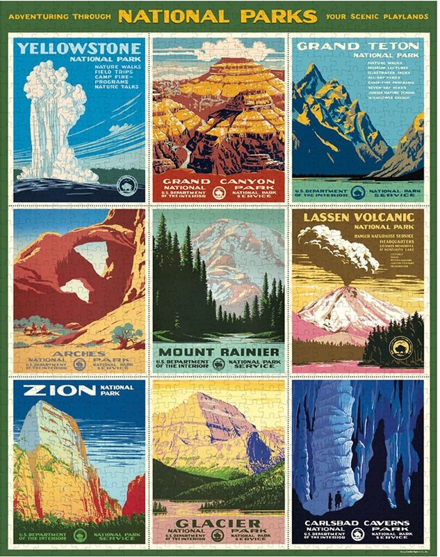 CAVALLINI & Co. Puzzle 1000 pièces National Parks Posters 55x70cm
