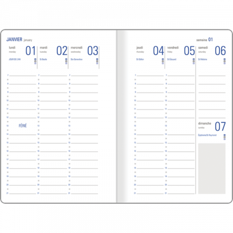 OBERTHUR Agenda de poche à élastique Sakura 15 1 semaine sur 2 pages 10x15cm Fleurs Cerisiers