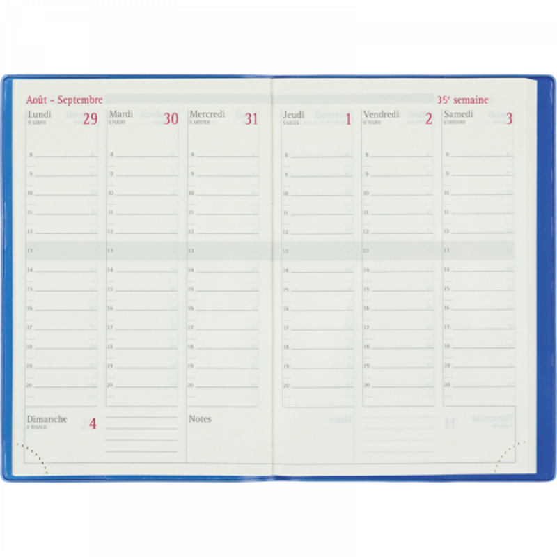 OBERTHUR Agenda Boréal Sept O Sept 1 semaine sur 2 pages 10x15cm Moutarde