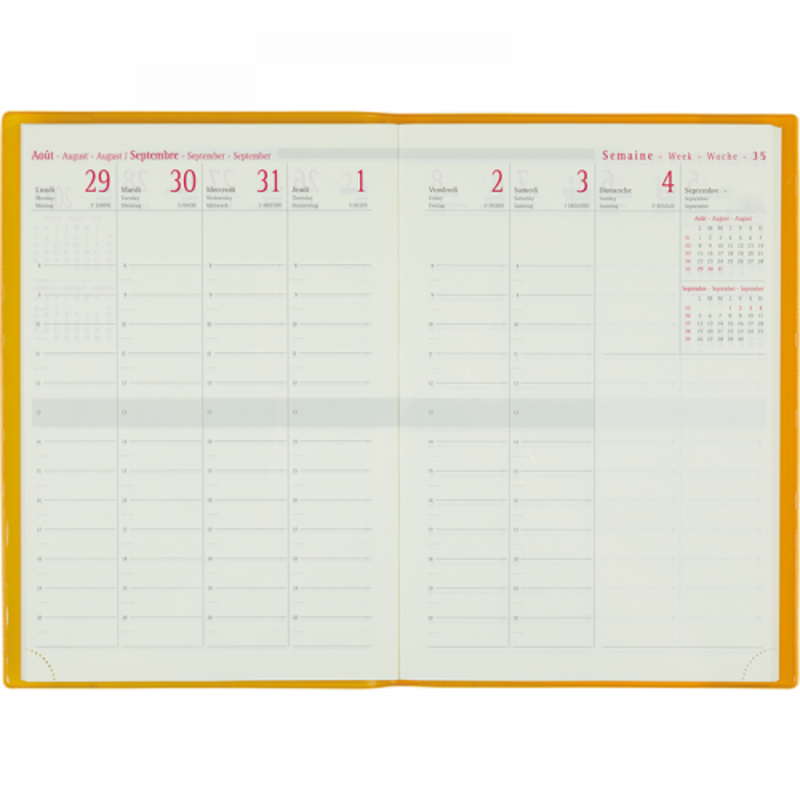 OBERTHUR Agenda de la rentrée Boréal 1 semaine sur 2 pages 16x24 cm Noir