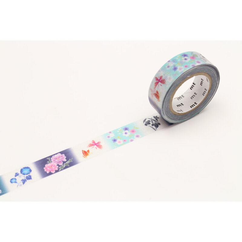 OZ MT EX Motif kimono papillons & fleurs / yukata 1,5cm x7m