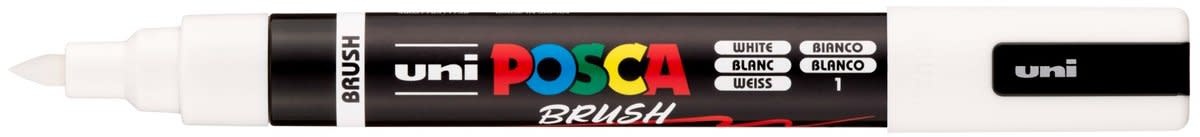 POSCA Marqueur Pointe Moyenne Brush PC5BR Blanc
