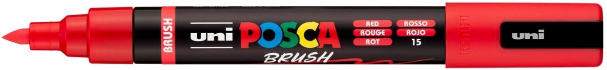 POSCA Marqueur Pointe Moyenne Brush PC5BR Rouge