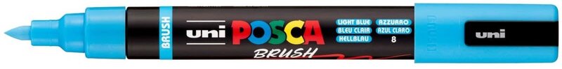 POSCA Marqueur Posca Pointe Moyenne Brush PC5BR Bleu Clair