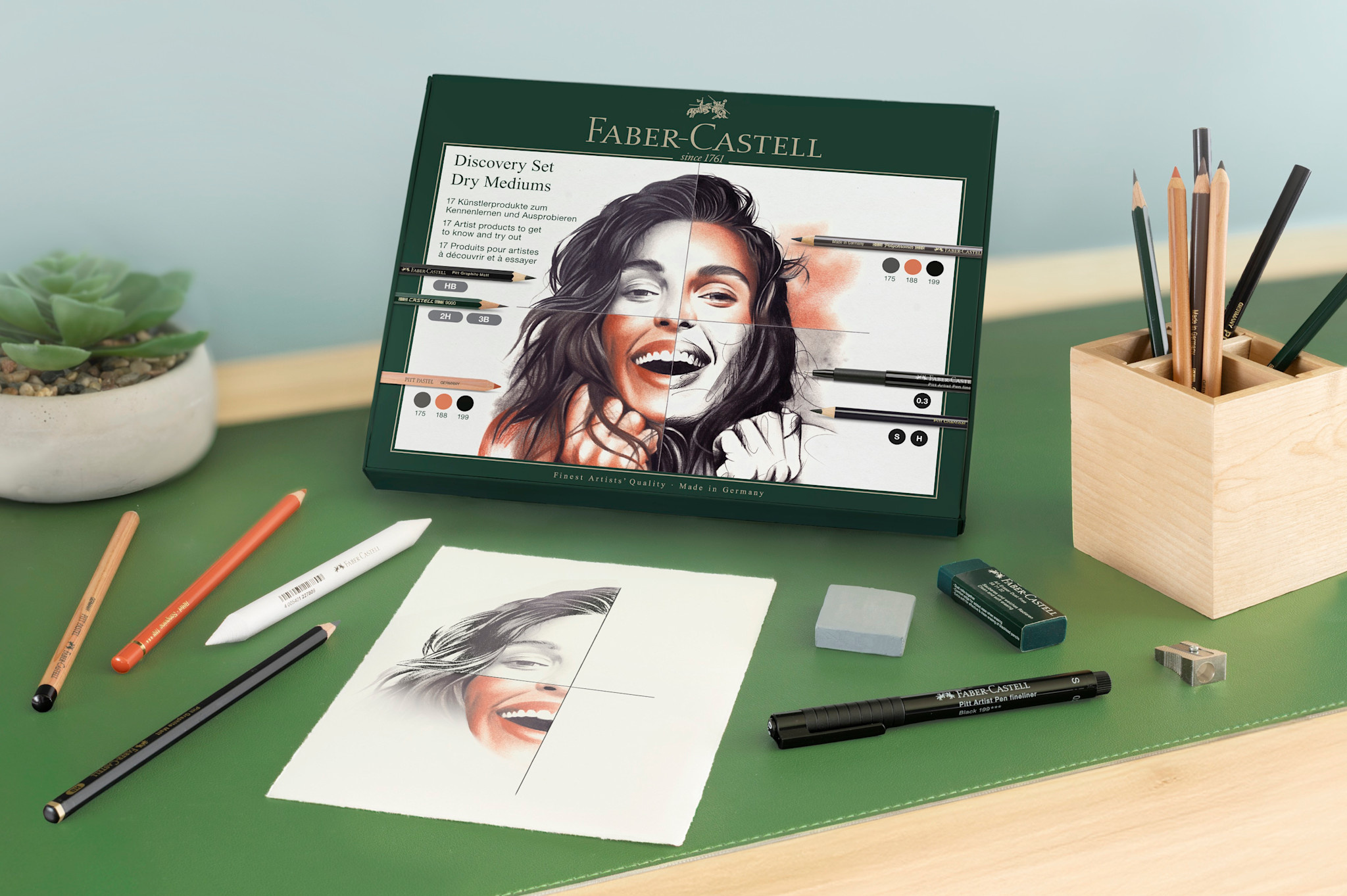 FABER CASTELL Set découverte matériel d'art sec , 17 pcs