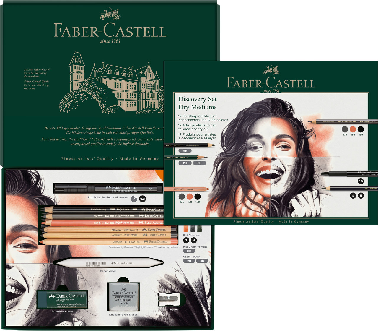 FABER CASTELL Set découverte matériel d'art sec , 17 pcs