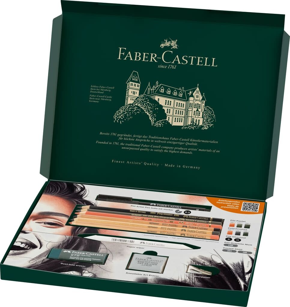 FABER CASTELL Set découverte matériel d'art sec , 17 pcs