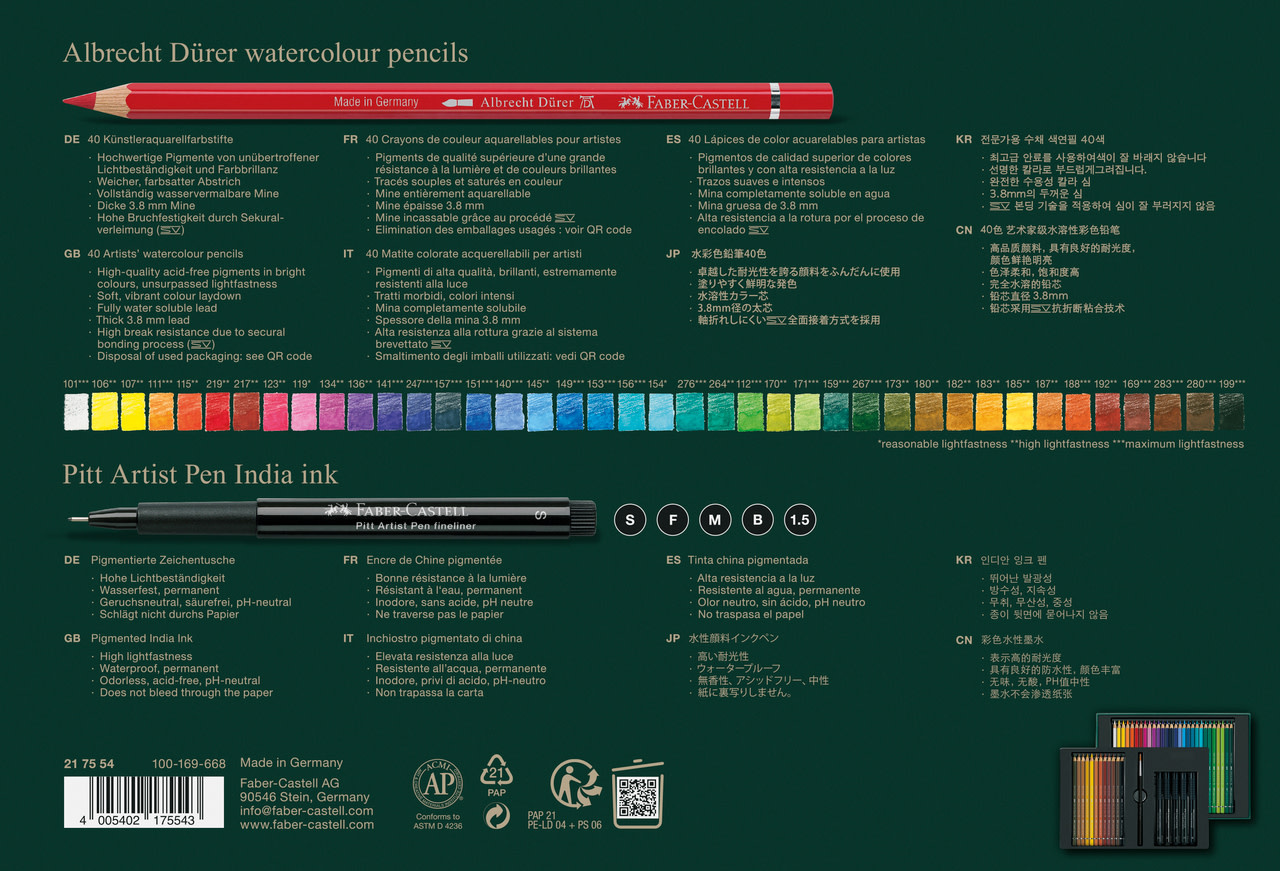 FABER CASTELL Set Albrecht Dürer & Pitt Artist Pen 46x