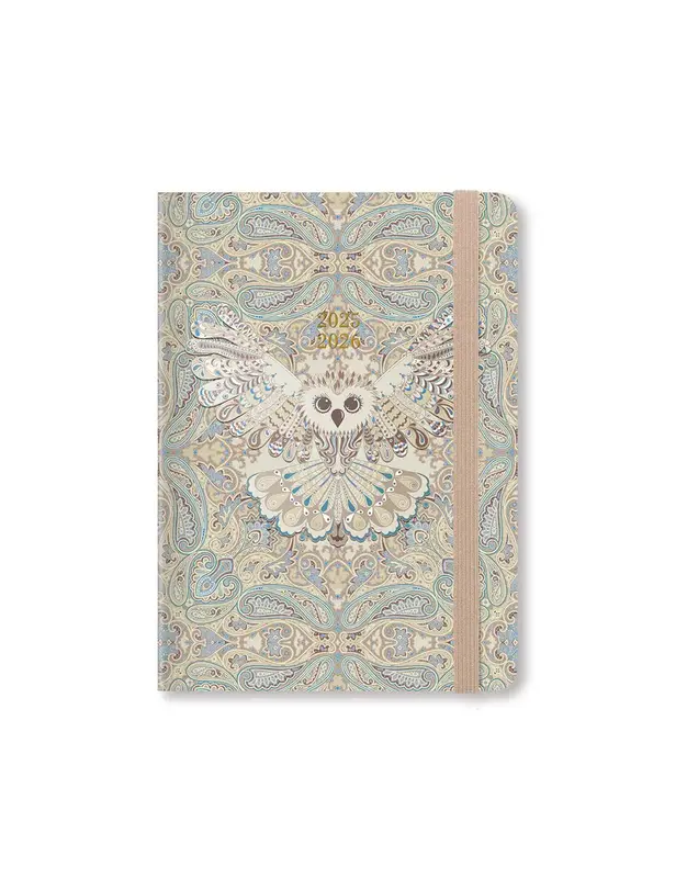 LETTS Paisley Chouette A6 Semainier horizontal 2025-2026 - Multilanguage