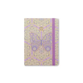 LETTS Paisley Papillon A6 Semainier horizontal 2025-2026 - Multilanguage