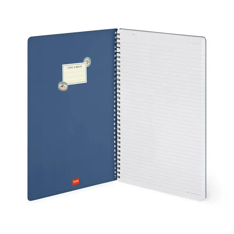 LEGAMI Lined Spiral-Bound Notebook - Spiral Notebook - Maxi - Travel Stickers