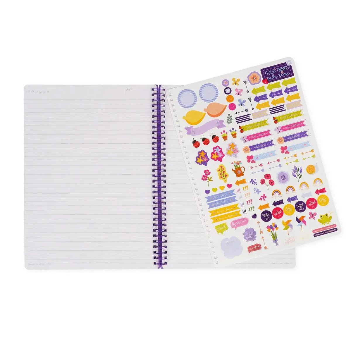 LEGAMI Lined Spiral- Bound Notepad - Spiral Notebook - Maxi - Flowers