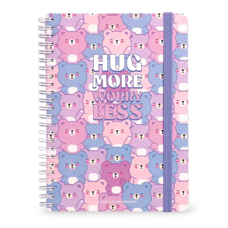 LEGAMI Lined Spiral- Bound Notepad - Spiral Notebook - Maxi - Teddy Bear