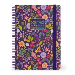 LEGAMI Lined Spiral- Bound Notepad - Spiral Notebook - Large - Flowers
