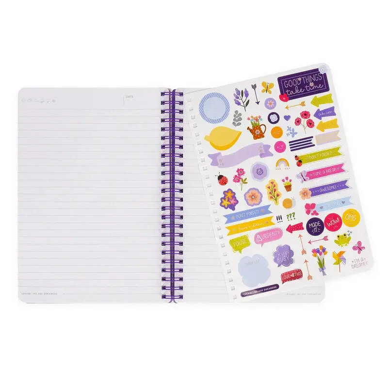 LEGAMI Lined Spiral- Bound Notepad - Spiral Notebook - Large - Flowers