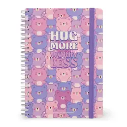 LEGAMI Lined Spiral- Bound Notepad - Spiral Notebook - Large - Teddy Bear