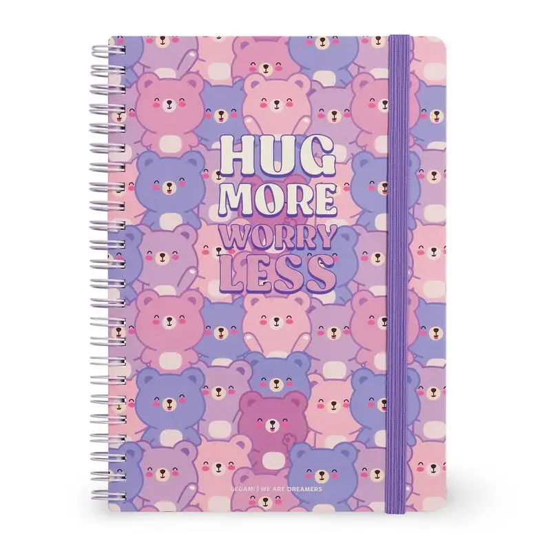LEGAMI Lined Spiral- Bound Notepad - Spiral Notebook - Large - Teddy Bear