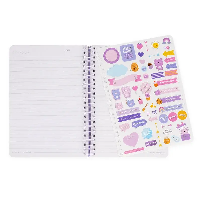 LEGAMI Lined Spiral- Bound Notepad - Spiral Notebook - Large - Teddy Bear