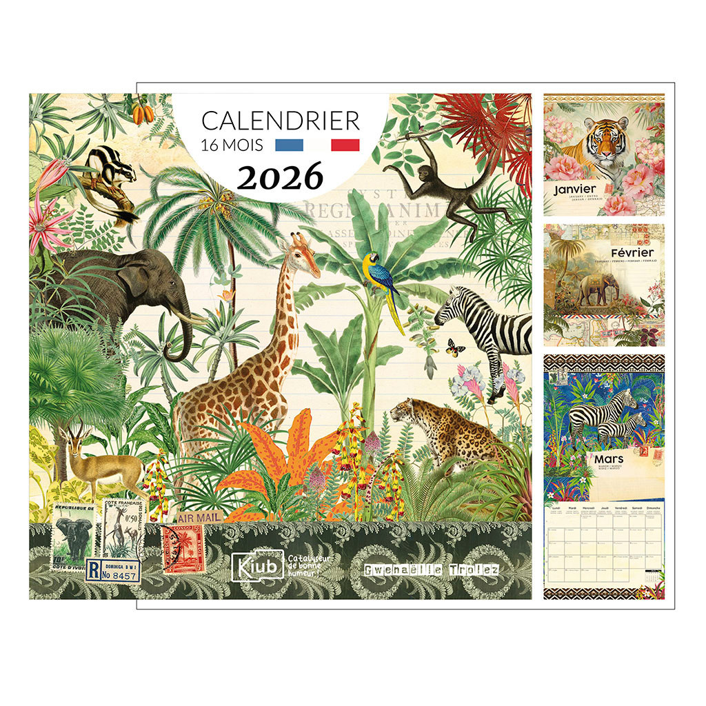 KIUB Calendrier Classique 16 Mois 2026 Gwenaelle Trolez Savane