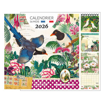 KIUB Calendrier Classique 16 Mois 2026 Gwenaelle Trolez Oiseaux