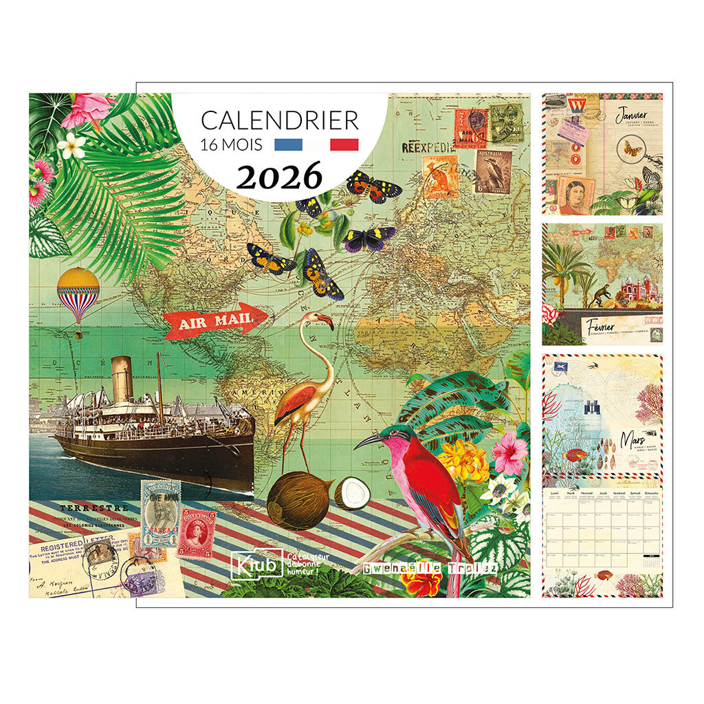 KIUB Calendrier Classique 16 Mois 2026 Gwenaelle Trolez Carnet De Voyage