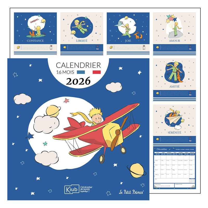 KIUB Calendrier Classique 16 Mois 2026 Le Petit Prince Classique