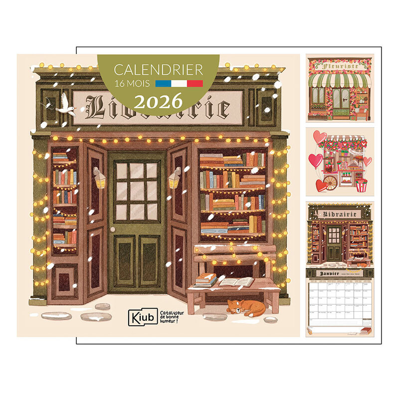 KIUB Calendrier Classique 16 Mois 2026 Vitrines