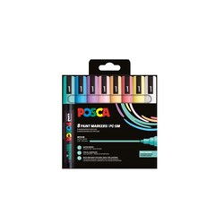 UNI-BALL Posca Pochette 8 Marqueurs Pc5M Couleurs Douces