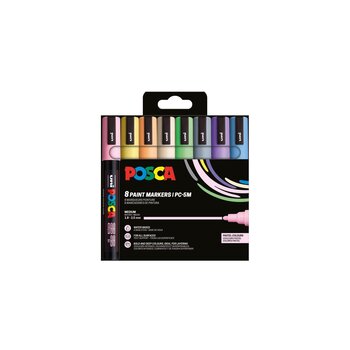 UNI-BALL Posca Pochette 8 Marqueurs Pc5M Couleurs Pastel