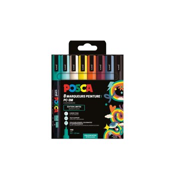 UNI-BALL Posca Pochette 8 Marqueurs Pc3M Couleurs Rétro