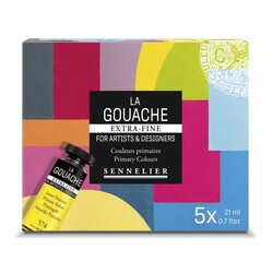 SENNELIER Set Gouache Initiation 5 Tubes 21ml - couleurs primaires