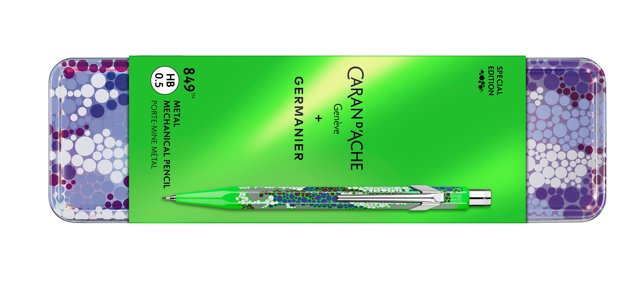 CARAN D'ACHE Porte-mine 849™ 0.5mm Germanier Vert fluo avec étui métal