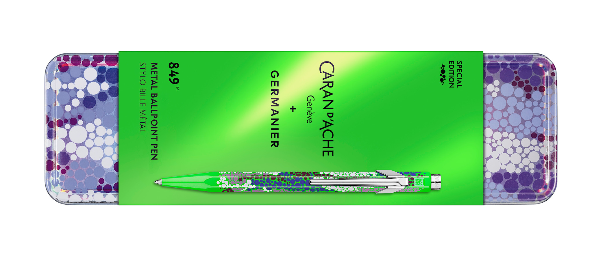 CARAN D'ACHE Stylo bille 849™ Germanier Vert fluo avec étui métal