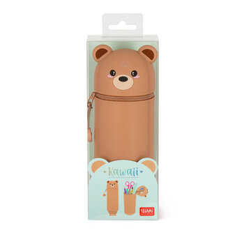LEGAMI 2-In-1 Silicone Pencil Case - Kawaii - Teddy Bear