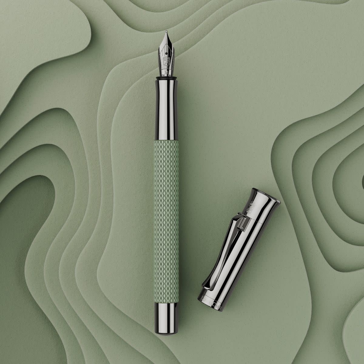 FABER CASTELL Stylo-plume Guilloché, sage green, M