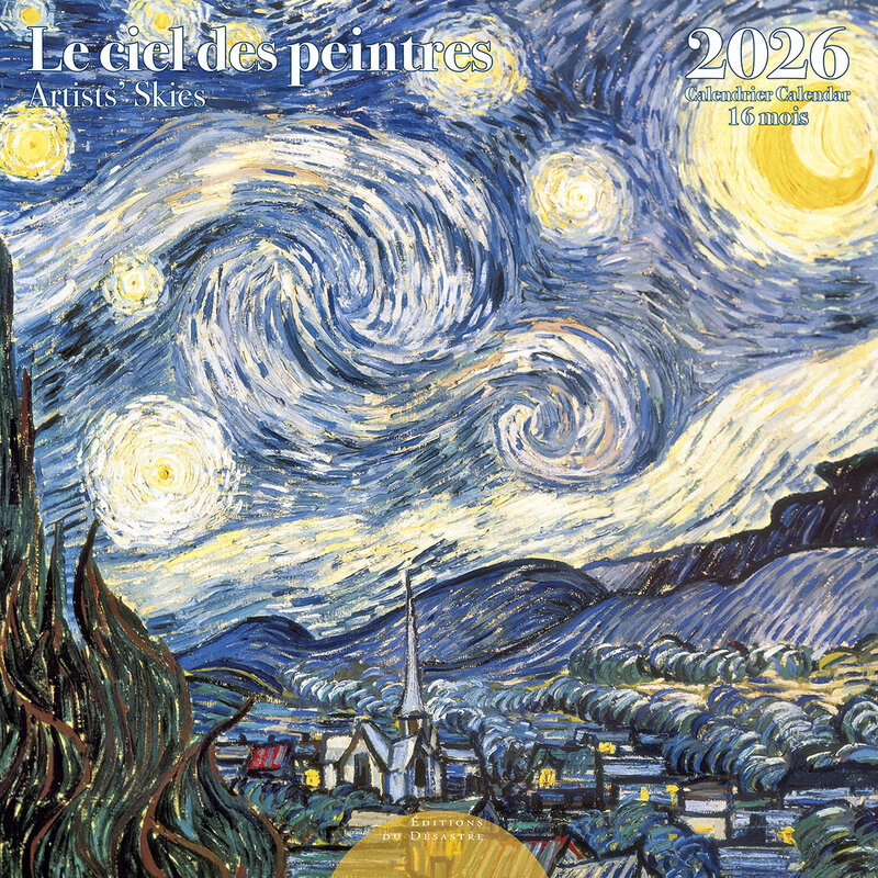 EDITIONS DU DESASTRE Calendrier 30x30cm 16 mois 2025-2026 Le Ciel Des Peintres