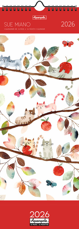 Calendriers Longs 41x17cm 16 mois 2025-2026 Sue Miano