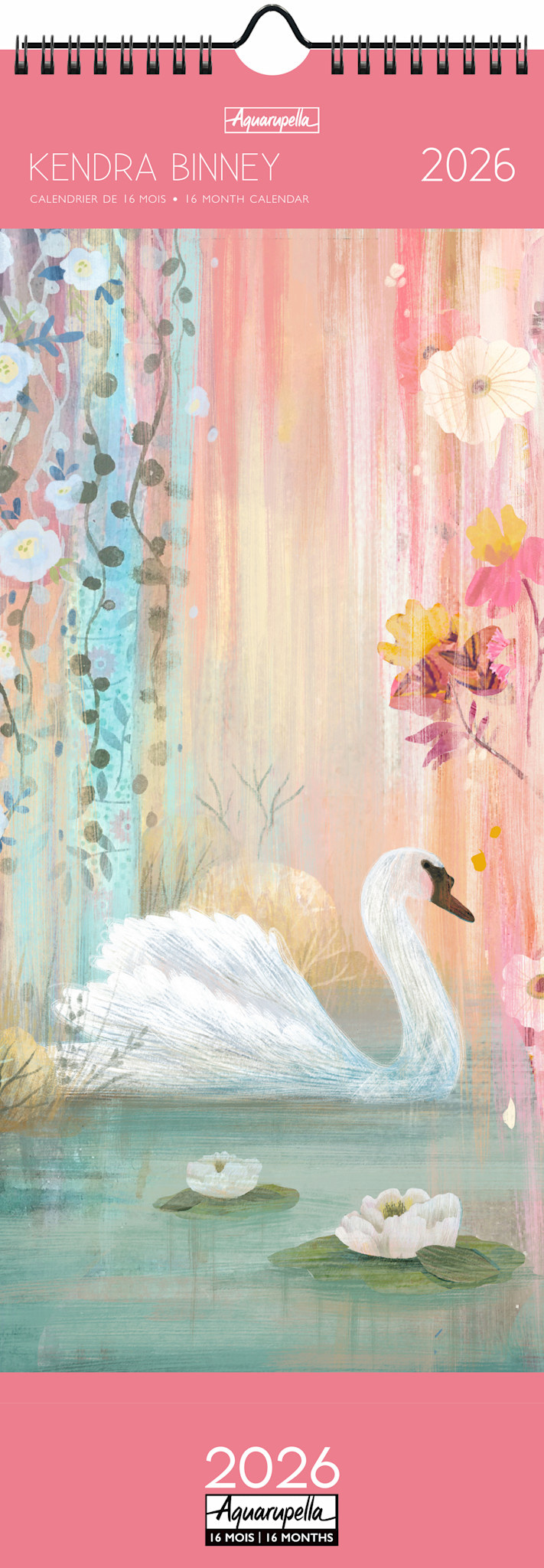 Calendriers Longs 41x17cm 16 mois 2025-2026 Kendra Binney