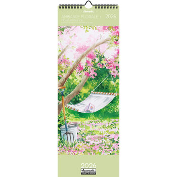Calendriers Longs 41x17cm 16 mois 2025-2026 Ambiance florale