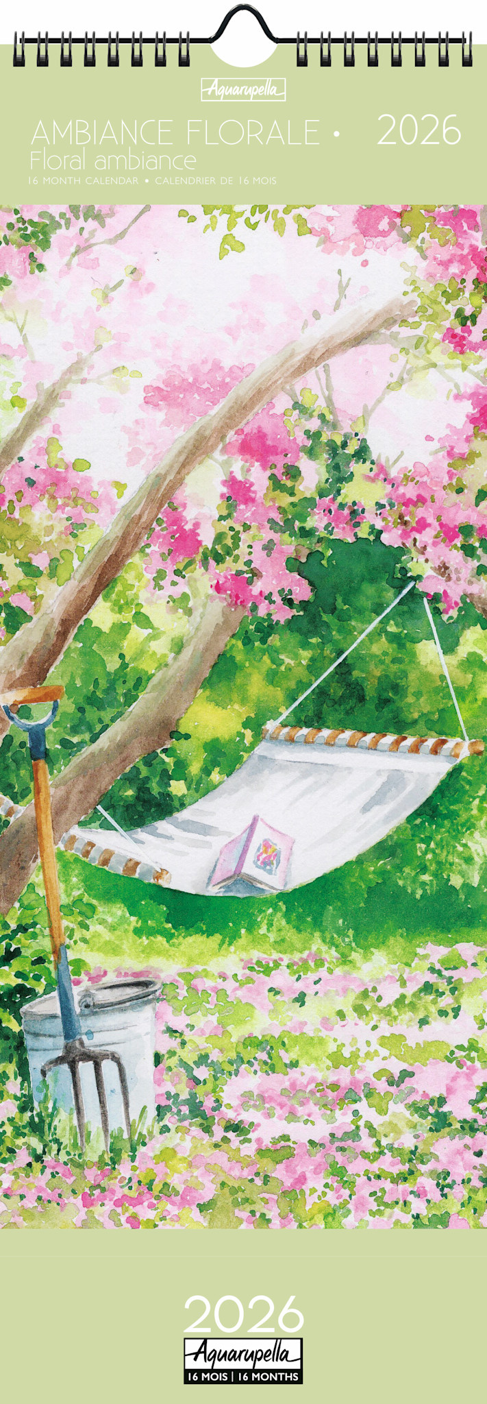 Calendriers Longs 41x17cm 16 mois 2025-2026 Ambiance florale