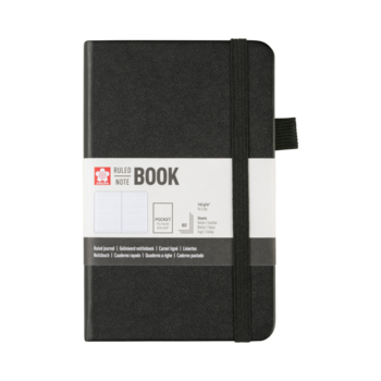 SAKURA Carnet de Notes ligné Noir 9x14cm 140 g 80 Feuilles