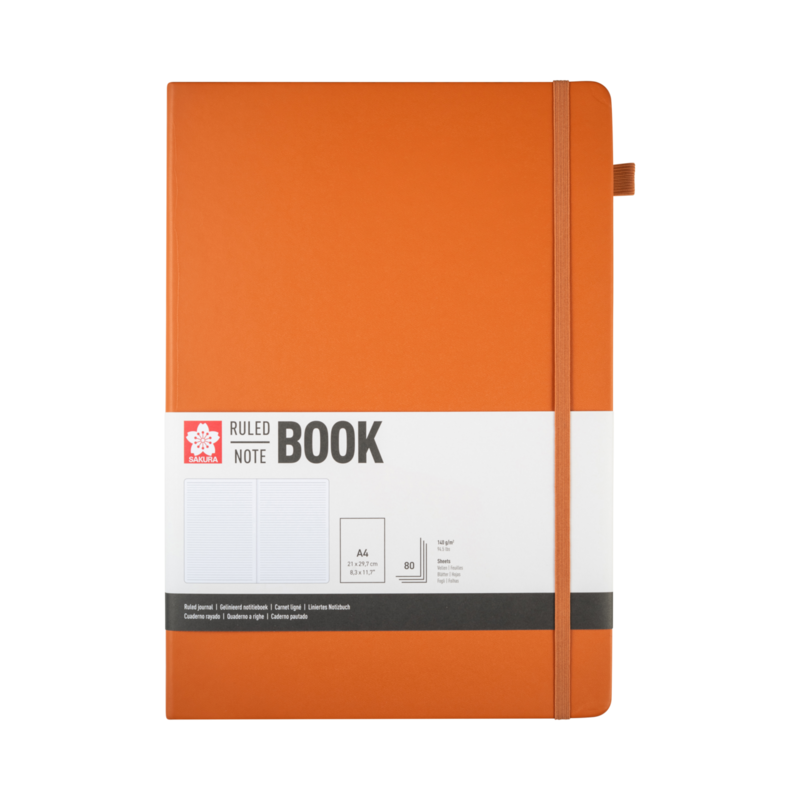 SAKURA Carnet de Notes ligné Ambre 21x30cm 140 g 80 Feuilles