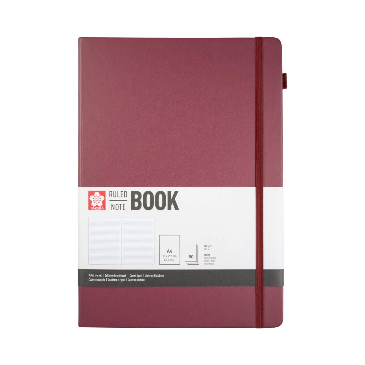 SAKURA Carnet de Notes ligné Mûrier 21x30cm 140 g 80 Feuilles