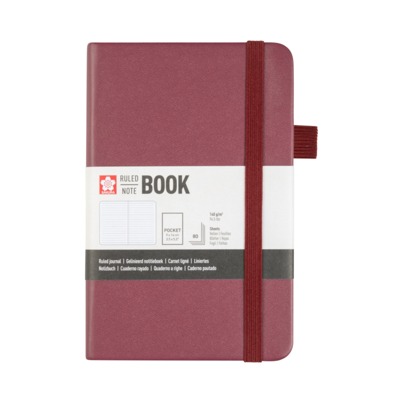 SAKURA Carnet de Notes ligné Mûrier 9x14cm 140 g 80 Feuilles