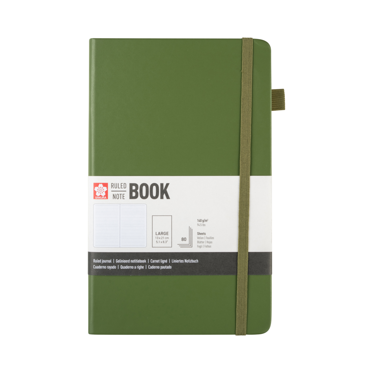 SAKURA Carnet de Notes ligné Aiguille de Pin 13x21cm 140 g 80 Feuilles