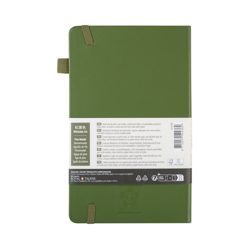SAKURA Carnet de Notes ligné Aiguille de Pin 9x14cm 140 g 80 Feuilles