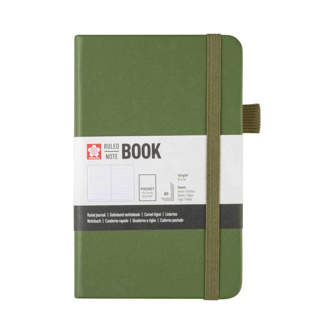 SAKURA Carnet de Notes ligné Aiguille de Pin 9x14cm 140 g 80 Feuilles