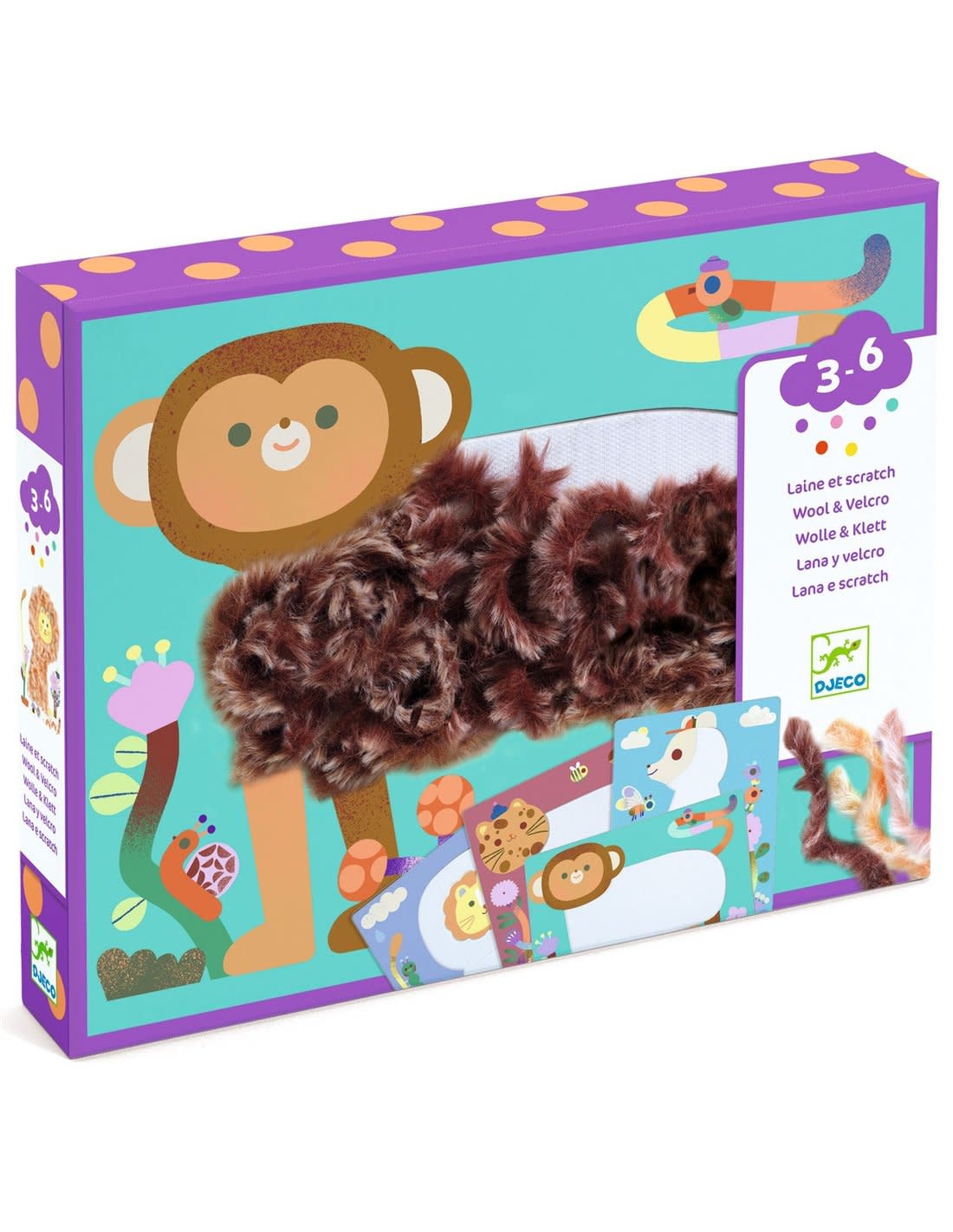 DJECO Laine & scratch - Tout poilus ! Les Petits - Collages