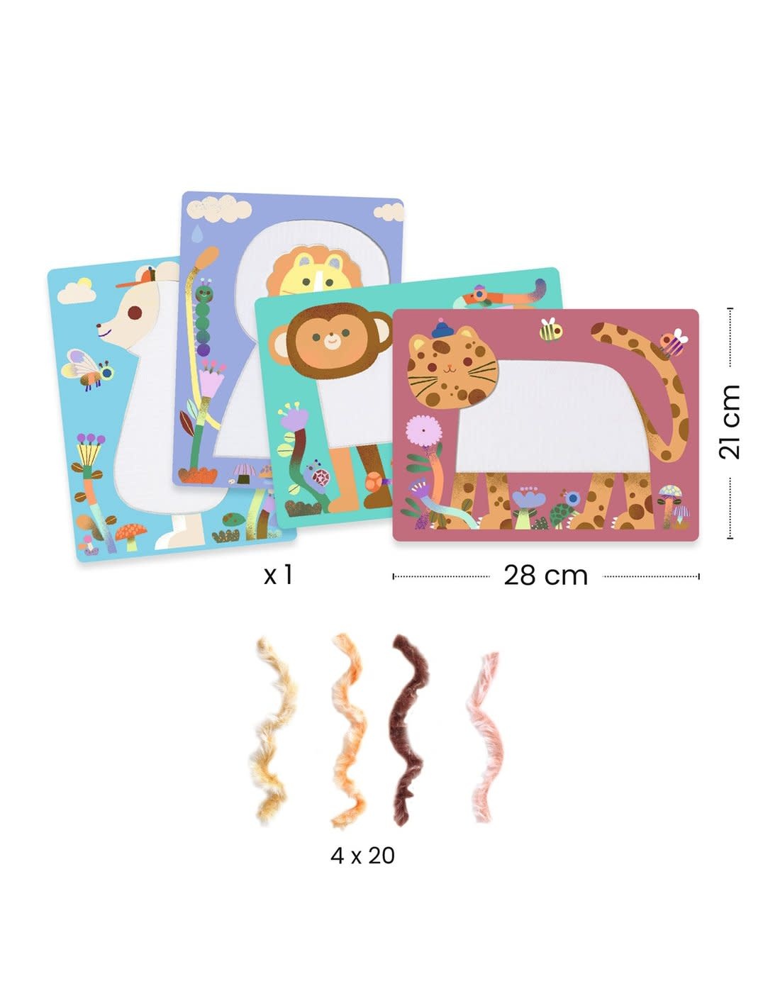 DJECO Laine & scratch - Tout poilus ! Les Petits - Collages