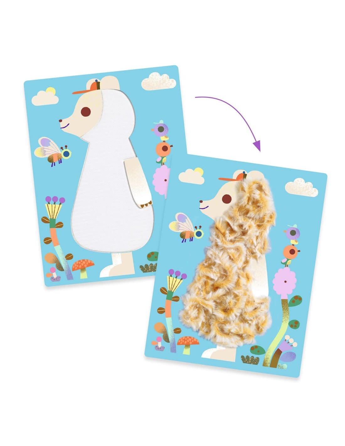 DJECO Laine & scratch - Tout poilus ! Les Petits - Collages